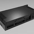 Industrial Equipment Control Panel With Black Casing Interface Ports And Heat Sink Vents