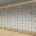 Elegant Luxury Room Divider With Golden Frame Glass Panels And Star Pattern