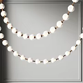 Contemporary Modern Chandelier With White Globe Lights And Copper Chain Frame Design