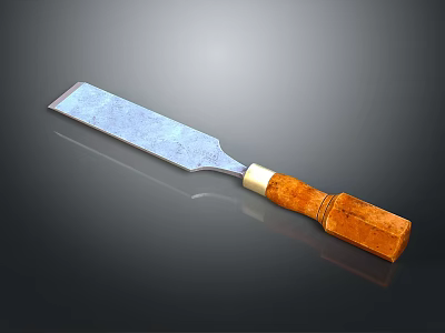 High Quality Carpentry Chisel With Sharp Metal Blade And Wooden Handle 3d model