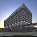 Modern Industrial Factory Building With Glass Curtain Walls And Spacious Surrounding Grounds