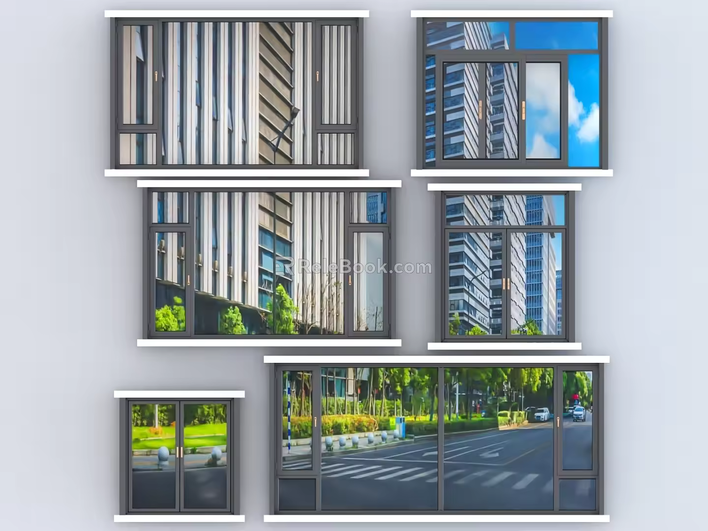 window glass window casement window sliding window aluminum alloy window broken bridge aluminum window bay window balcony window 3d model
