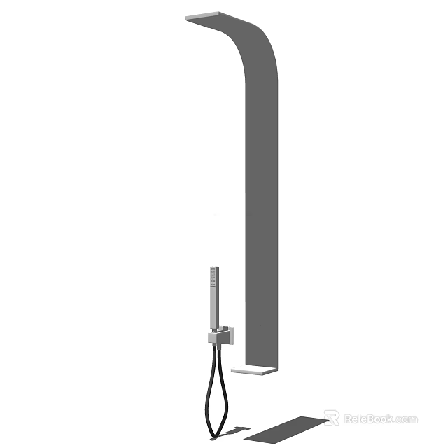 Modern Shower Head With Handheld Sprayer And Wall Mounted Design 3d model 
