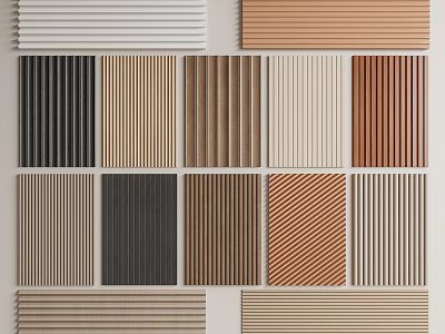 Different Colored Wall Panels for Interior Design with Various Textures and Styles 3d model