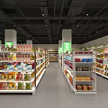Aerial View Plan of Supermarket Layout With Shelves and Product Displays