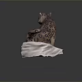 Spotted Cheetah Sculpture Standing On Soft White Base With Detailed Features