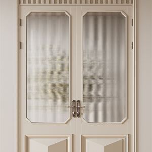 French double door glass double door 3d model