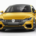 Yellow Volkswagen Coupe Car With Sleek Exterior And Black Alloy Wheels