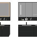 Modern Gray Bathroom Vanity Cabinet With Mirror Sink And Storage Drawers