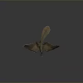 Flying Prehistoric Creature Model With Large Wings Green Brown Feathers Red Beak Claws
