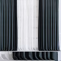 Stylish Dark Gray Velvet Curtains With White Sheer Layers For Window Decor