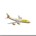 Yellow And Orange Painted Jet Airplane With Stylish Livery And Unique Design