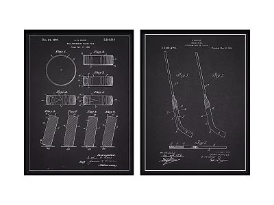 Vintage Technical Patent Design Drawings With Mechanical Parts And Blueprints 3d model