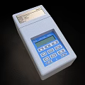 White Digital Testing Device With Blue Control Panel And Display Screen On Wooden Table 3d model