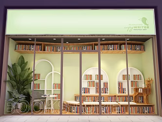 Modern window bookstore window 3d model