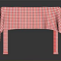 Stylish Dining Table With Red And White Checkered Tablecloth And Sturdy Legs