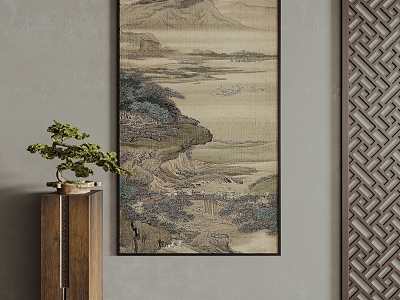 New Chinese Landscape Painting Decorative Painting 3d model