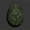 Mystical Green Cracked Egg With Ancient Mythical Creature Inside Shell 3d model