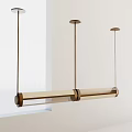 Modern Minimalist Brass Linear Pendant Light With Tubular Design And Sleek Lines