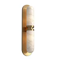 Modern Marble Wall Lamp With Gold And Black Metal Frame For Elegant Interior Design