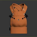 Orange Stylish Modern Backpack With Cross Straps And Adjustable Buckles Design 3d model