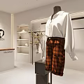 Modern Clothing Store Interior With Display Racks Mannequins And White Decor
