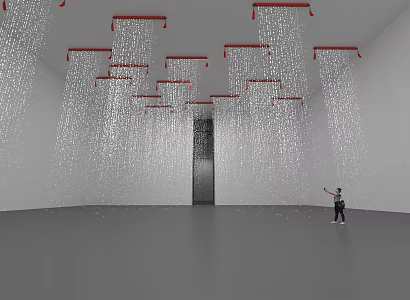 Art installation beautiful Chen art character font character curtain subtitle national tide style art Chinese aesthetics biennale immersion space Chinese exhibition hall national tide style 3d model