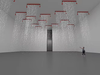 Art installation beautiful Chen art character font character curtain subtitle national tide style art Chinese aesthetics biennale immersion space Chinese exhibition hall national tide style 3d model