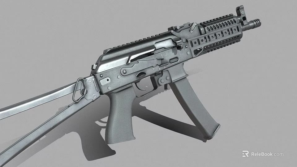 Tactical Modern Rifle With Tactical Rail Detachable Magazine And Ergonomic Grip 3d model 