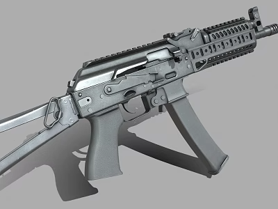 Tactical Modern Rifle With Tactical Rail Detachable Magazine And Ergonomic Grip 3d model