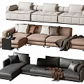 Modern double sofa multiplayer sofa corner sofa 3d model