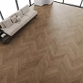 Herringbone Wooden Flooring in Modern Living Room with Sofa and Coffee Table