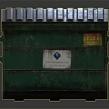 Green Industrial Equipment Storage Container With Corrugated Lid And Identification Labels