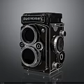Vintage PHOTOREX Twin Lens Camera Electronic Device Featuring Black Silver Design and Knobs