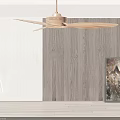 Wooden Air Conditioner Fan Ceiling Mounted In Modern Room With Minimalist Design And Neutral Tones