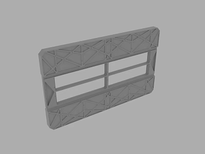Gray Geometric Frame Structure With Crossed Lines And Rectangular Openings As Architectural Component 3d model