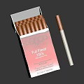 Open Red Cigarette Pack Showing Full Box Of Cigarettes Inside 3d model