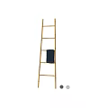 Bathroom Ladder Shelf with Bamboo and Black Design Hanging Towels for Bathroom Storage