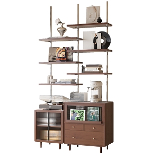 Antique Storage Rack Bookshelf Jewelry Ornaments 3d model