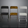 Modern Folding Chairs With Black Orange White Colors And Metal Frames