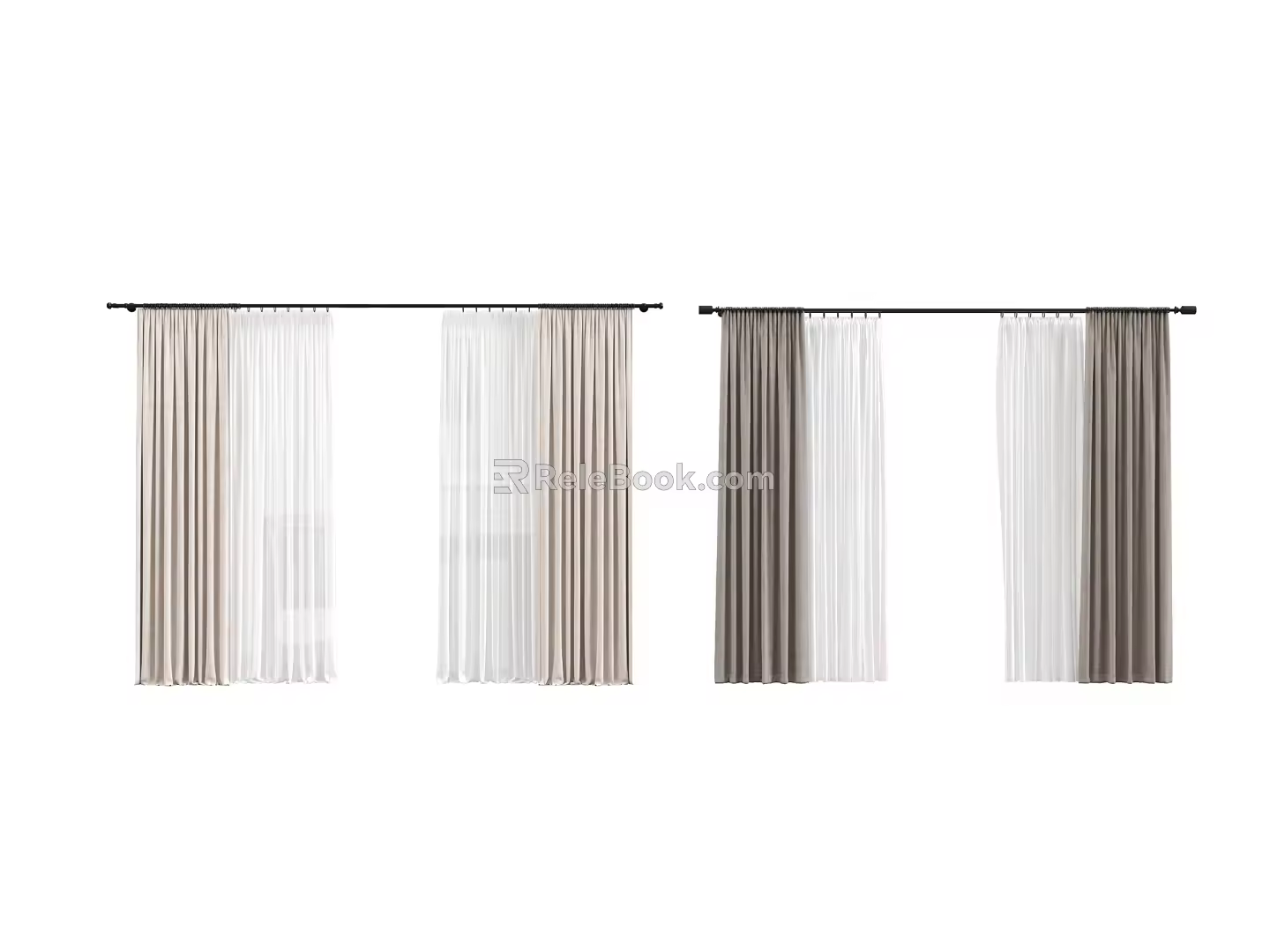 Modern Universal Curtain Window Screen Fabric Curtain Gauze Curtain Plain Color Curtain Solid Color Curtain 3d model