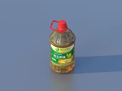 Household Pure Rapeseed Cooking Oil With Red Cap And Handle 3d model