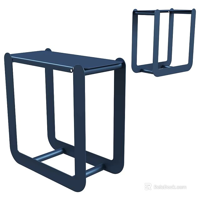 Sleek Modern Side Table With Geometric Metal Frame And Stable Base Structure 3d model 