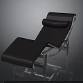 Modern Chaise Lounge With Dark Fabric Upholstery Adjustable Footrest And Metal Frame