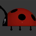 Cartoon Ladybug Character With Red Body Black Spots And Big Eyes