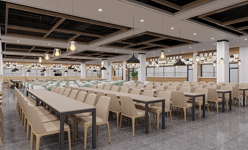 Canteen School Restaurant 3d model