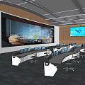 modern command center monitoring command center 3d model