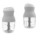 Two Modern Electric Kitchen Appliances Mini Food Choppers With Transparent Jars