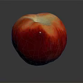 Fresh Ripe Peach With Red And Yellow Smooth Skin On Dark Background