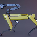 Smart Machine Yellow Robot Dog With Mechanical Arm SHINER Wheels And Mechanical Legs